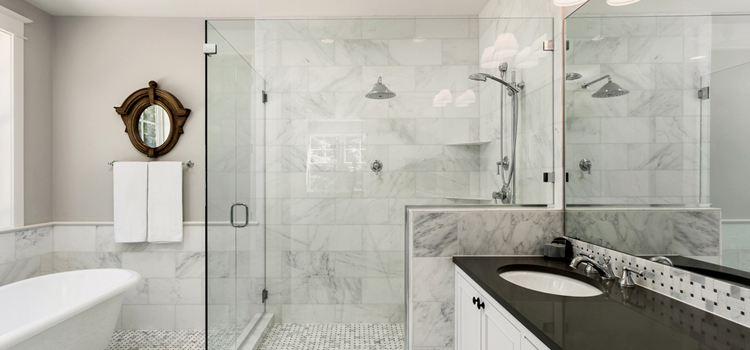 bathroom shower door installation in Willows