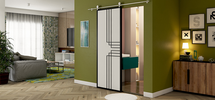 sliding bathroom door installation in Willows